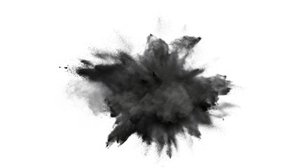 Grunge Black Ink Stain on Clear Background