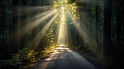 Obraz premium forest road to hope