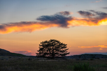 sunset in the mountains
