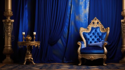 regal gold and royal blue background