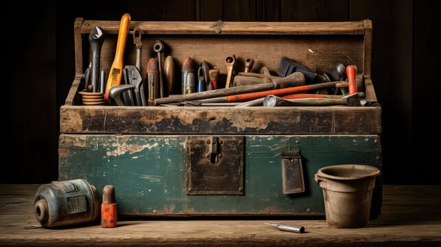 antique old tool box