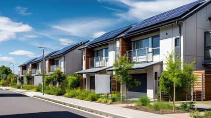 rooftops house with solar panels