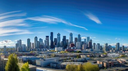 Naklejka premium metropolis blue sky city