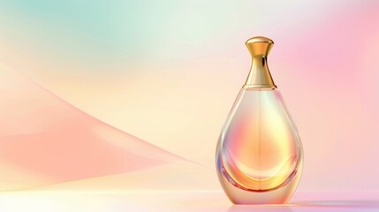 Elegant Perfume Bottle Mockup on a Colorful Background.