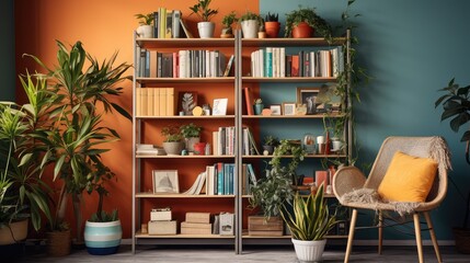 Fototapeta premium plants office bookcase