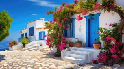 blue greek house