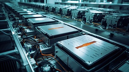 Obraz premium production electric car lithium battery pack