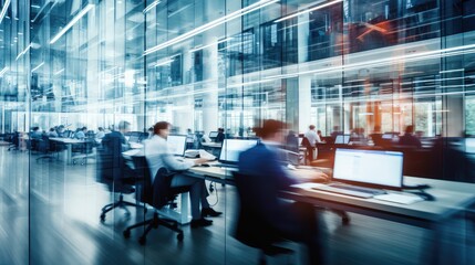 workspace modern office blurred