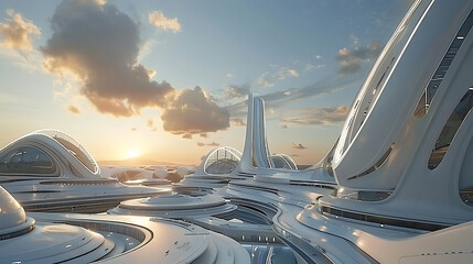 Fototapeta premium future city skyline