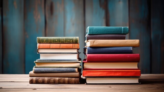 table vertical stack of books