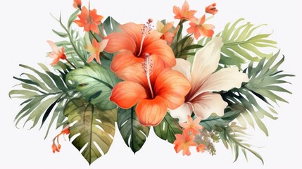 Watercolor Tropical Bouquet