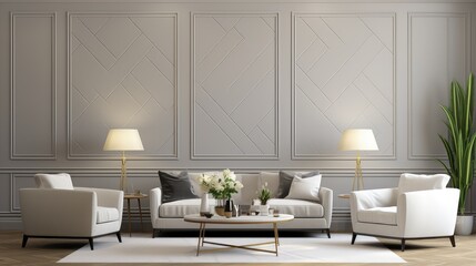 geometric wainscoting wall
