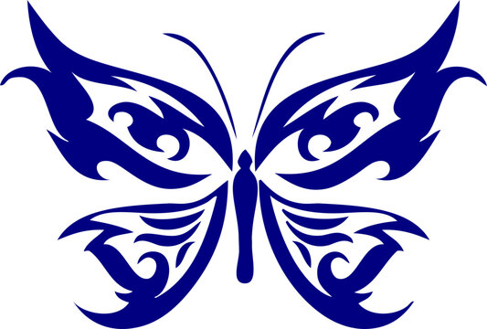 butterfly tribal tattoo illustration