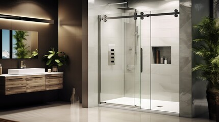 space shower glass door