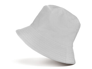 White bucket hat isolated PNG transparent.