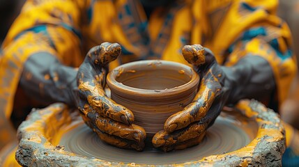 Clay artistry: pottery, practice of molding clay into various forms, blending traditional techniques with modern designs to produce unique, handcrafted ceramics for use and aesthetic enjoyment.