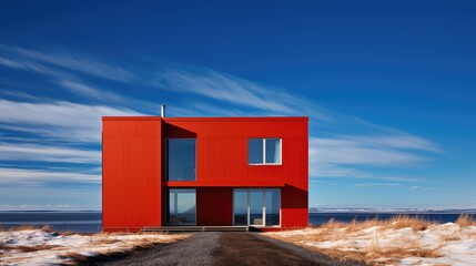 Fototapeta premium modern red house