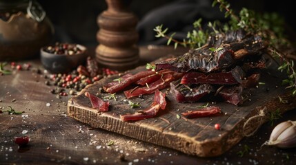 The national cuisine of South Africa: Biltong – dried meat.