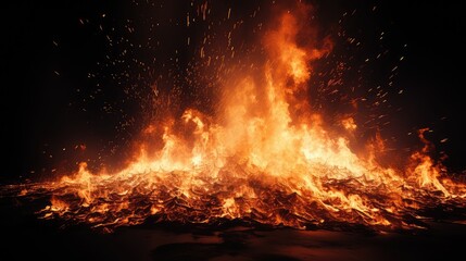 b fire sparks on black