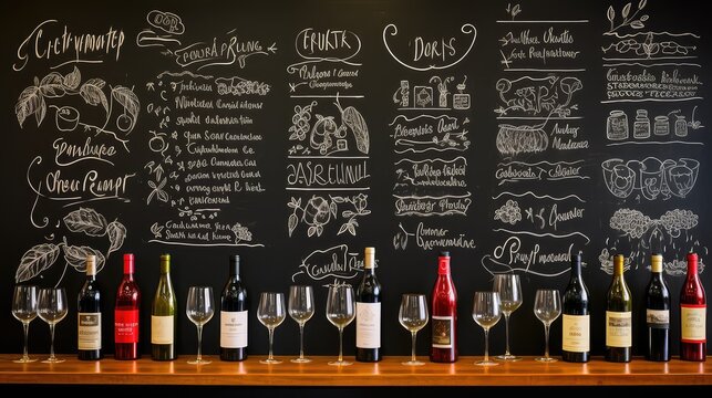 selection chalkboard wine menu