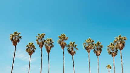 sun palm trees blue sky