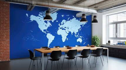 mural map blue