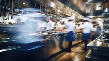 restaurant commercial kitchen blur