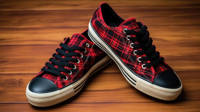 playful black red plaid
