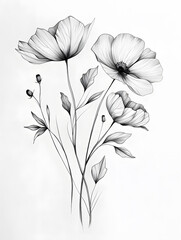 2D flower and leaf cards in various styles