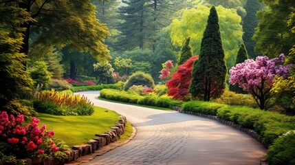 Fototapeta premium greenery walking road