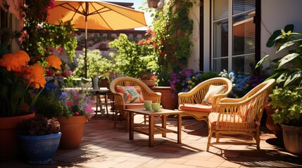 Obraz premium furniture sunny patio