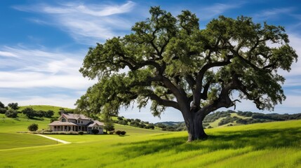 Fototapeta premium tall trees and houses