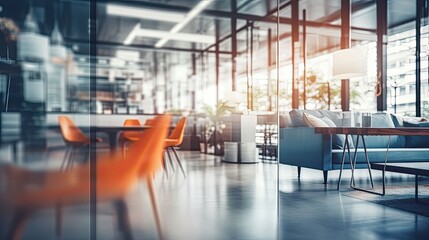 space blurred mock up interior