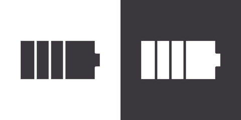 Battery charging icon Flat set in black and white color outline vector