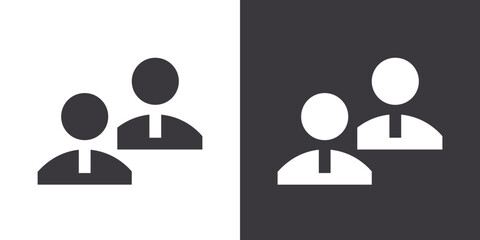 Interview Preparation icon Flat set in black and white color outline vector