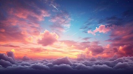 Fototapeta premium dancing clouds and stars