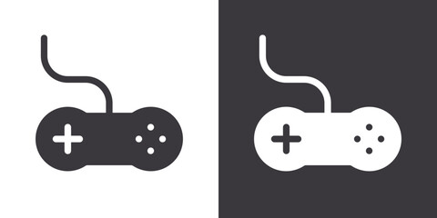 Joystick icon Flat set in black and white color outline vector