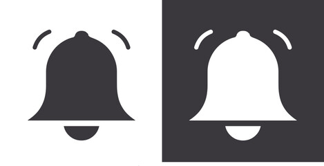 Notification icon Flat set in black and white color outline vector