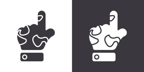 mottled skin icon Flat set in black and white color outline vector