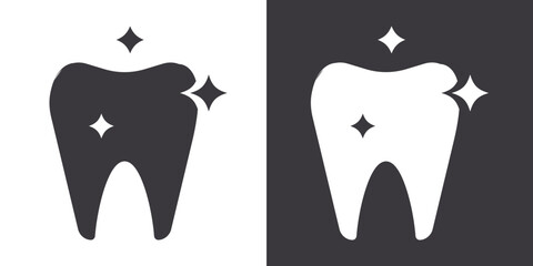 tooth Polish icon Flat set in black and white color outline vector