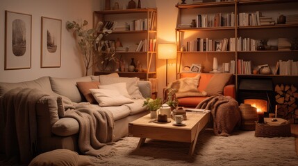 Obraz premium earthy interior design cozy