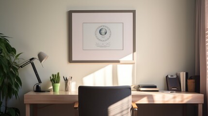 achievement certificate on wall