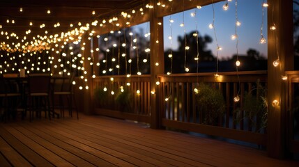 decorated gold string lights