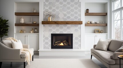 living white hexagon tile