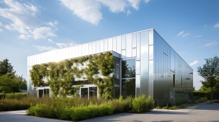 shiny metal building exterior