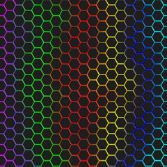 abstract background with hexagon in pride