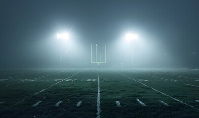 football-themed graphic and photo for advertising