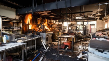 damage commercial kitchen fire