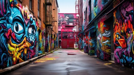 Naklejka premium urban graffati wall