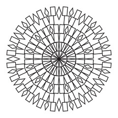 floral Mandala design coloring page on white background